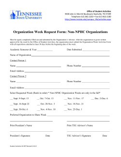 Non-NPHC Organizations Week Request Form