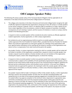 Off-Campus (Outside) Speaker Policy