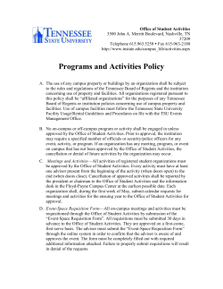 Organization Programs and Activities Policy