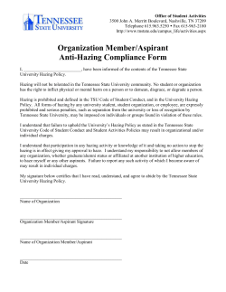 Organization Member/Aspirant Anti-Hazing Compliance Form