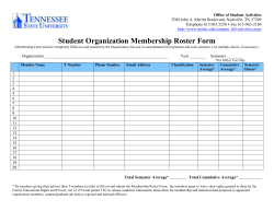 Student Organization Membership Roster Form