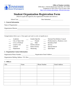 Student Organization Registration Form