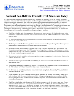 National Pan-Hellenic Council Greek Showcase Policy