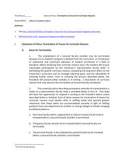 Termination of Tenure for Curricular Reasons