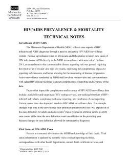 Formatted for print: HIV/AIDS Prevalence and Mortality Technical Notes 2015 (PDF)