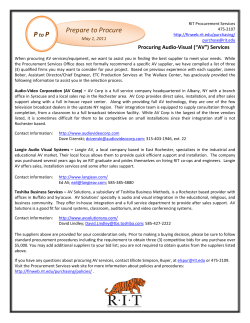 Procuring AV Equipment Systems - May 1, 2011