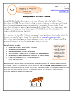 Helping To Reduce Our Carbon Footprint - May 23, 2011