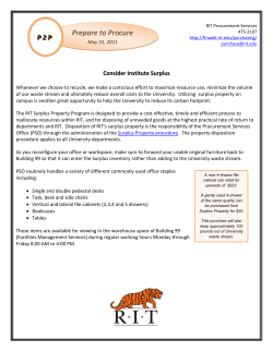 Consider Institute Surplus - May 31, 2011