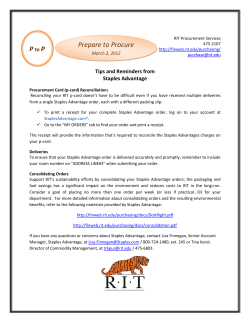 Tips Reminders from Staples Advantage - Mar 2, 2012