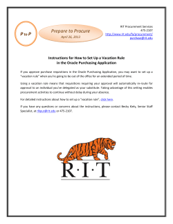 How to Set a Vacation Rule in Oracle Purchasing - April 26, 2013