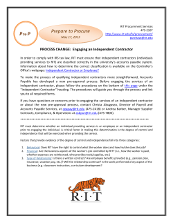 Engaging an Independent Contractor - May 17, 2013