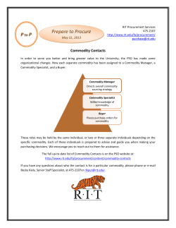 PSO Commodity Contacts - May 31, 2013