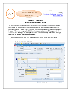 Preparing a Requisition / Changing the Requestor Name&nbsp;-&nbsp;August 16, 2013