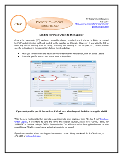 Sending Purchase Orders to the Supplier - October 18, 2013