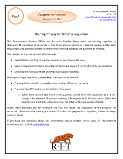 The Right Way to Write a Requisition - December 15, 2014