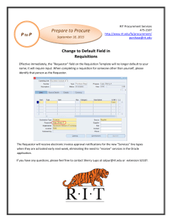 Change to Default Field in Requisitions September 18, 2015