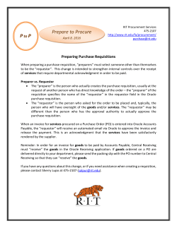 Preparing Purchase Requisitions - April 8, 2016