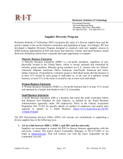 Supplier Diversity Memo