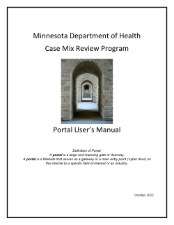 Case Mix Review Portal User's Manual (PDF)