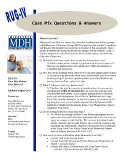 Case Mix Questions & Answers PDF: 204KB/1 page) (updated 08/2014)