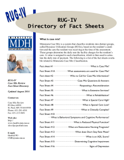 RUG-IV - Case Mix Review - Fact Sheet Directory (PDF: 274KB/1 page)