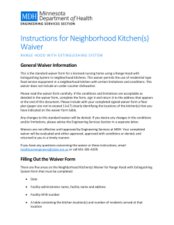 Instructions for Neighborhood Kitchen(s) Waiver: Range Hood with Extinguishing System (PDF)