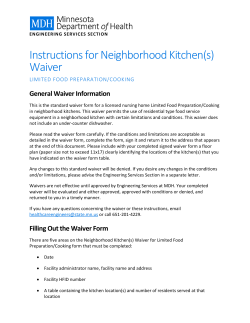 Instructions for Neighborhood Kitchen(s) Waiver: Limited Food Preparations/Cooking (PDF)