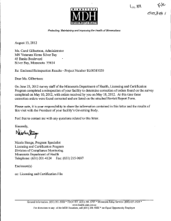 MN Veterans Home Silver Bay - 2012