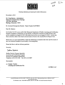 MN Veterans Home Hastings - 2012