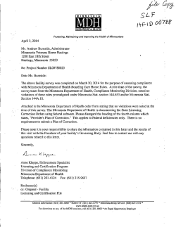 MN Veterans Home Hastings - 2014