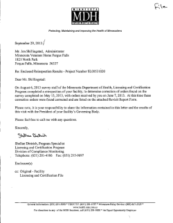 MN Veterans Home Fergus Falls - 2013