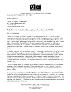 MN Veterans Home Fergus Falls - 2015