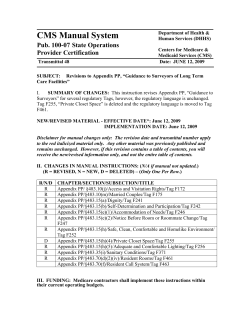CMS Manual System - Revisions to Appendix PP, &ldquo;Guidance to Surveyors of Long Term Care Facilities&rdquo; (PDF)