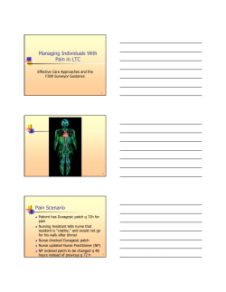 Managing Individuals With Pain in LTC (S. Levenson) (PDF:251KB/ 42 pages)