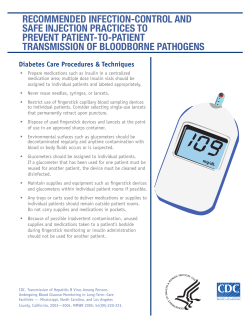 Safe Infection Practices - Diabetes (PDF:118KB/ 2 pages)