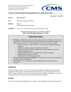 Center for Clinical Standards and Quality/Survey Certification Group - F tag 155-- Advance Directives- Revised Advance Copy (PDF)
