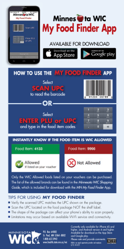 Minnesota WIC My Food Finder App Flyer (PDF)