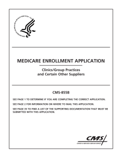 Medicare Enrollment Application (CMS 855B) (PDF)