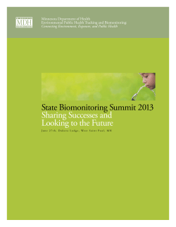 2013 State Biomonitoring Summit Report