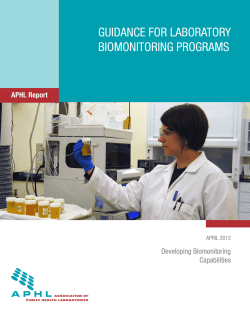 Guidance for Laboratory Biomonitoring Programs,