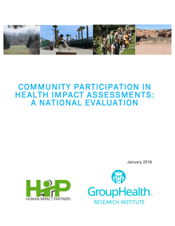 Community Participation in Health Impact Assessments: A National Evaluation