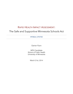 Rapid Health Impact Assessment: The Safe and Supportive Minnesota Schools Act