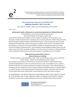 Air Quality in Minnesota and a Community Air Toxics PAH Study in Minnesota (PDF)