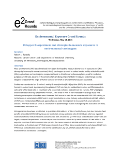 Untapped biospeciens and strategies to measure exposures to environmental carcinogens (PDF)