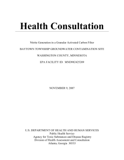 Nov. 2007, Health Consultation, Nitrogen Generation in a Granular Activated Carbon Filter