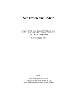 Site Review and Update, Washington County Sanitary Landfill, Nov. 1995 (PDF)