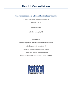 Health Consultation: Minnetonka Lakeshore - Advance Machine Superfund Site (PDF:4.09MB/52 pages)