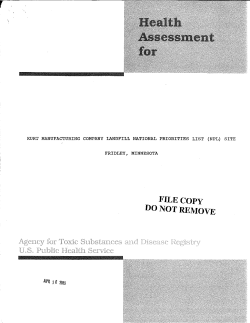 Health Assessment for Kurt Manufacturing Company Landfill National Priorities List Site, Fridley, MN, April 1989 (PDF:937KB/13 pages)