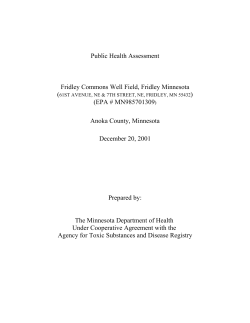 Public Health Assessment, Fridley Commons Well Field, Fridley Minnesota, Dec. 2001 (PDF:3,023KB/47 pages)