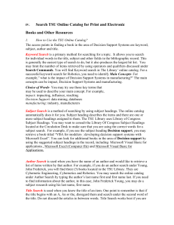 Search TSU Online Catalog for Books and Other Resources